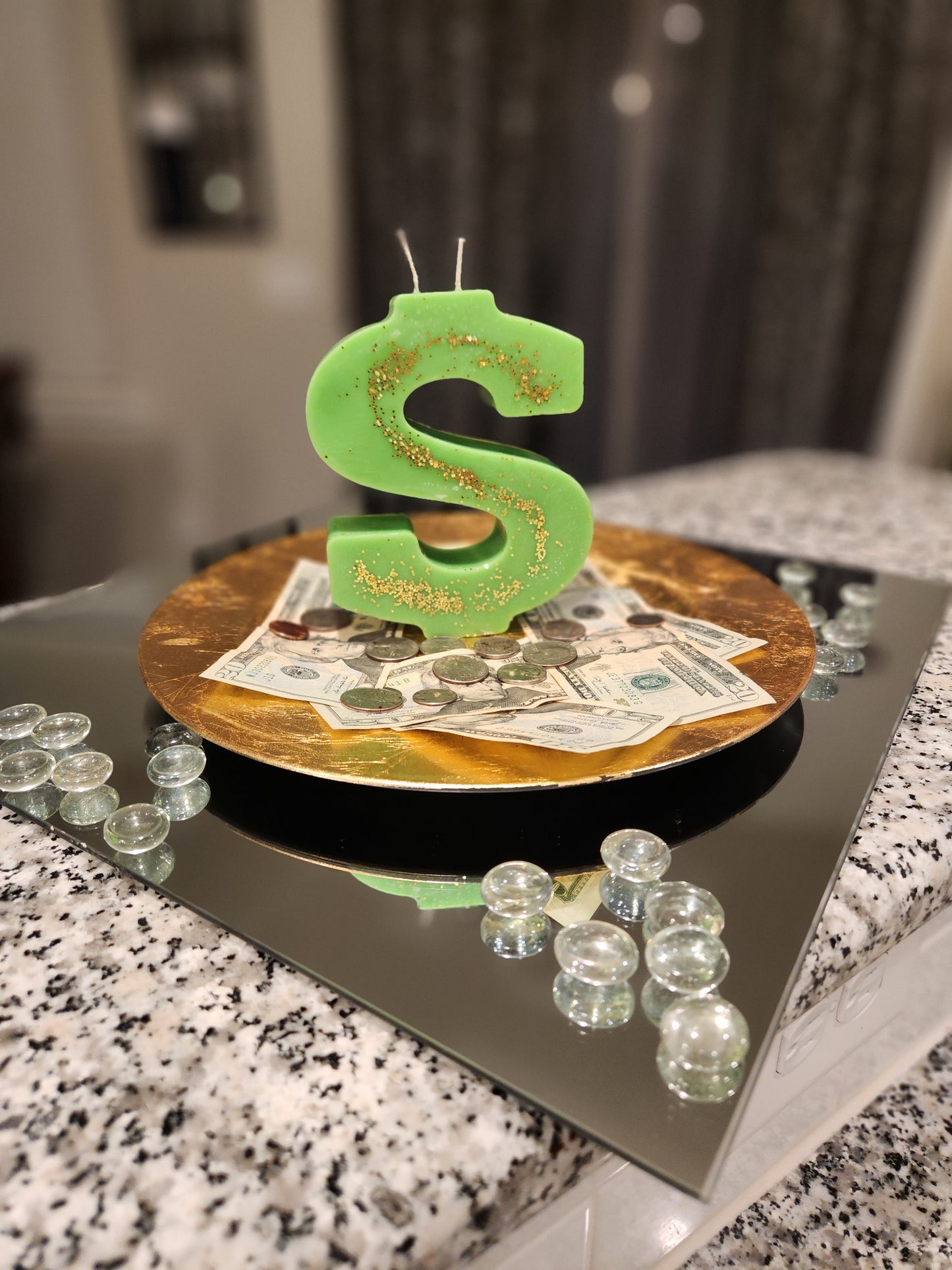 "Dollar Sign Candle"