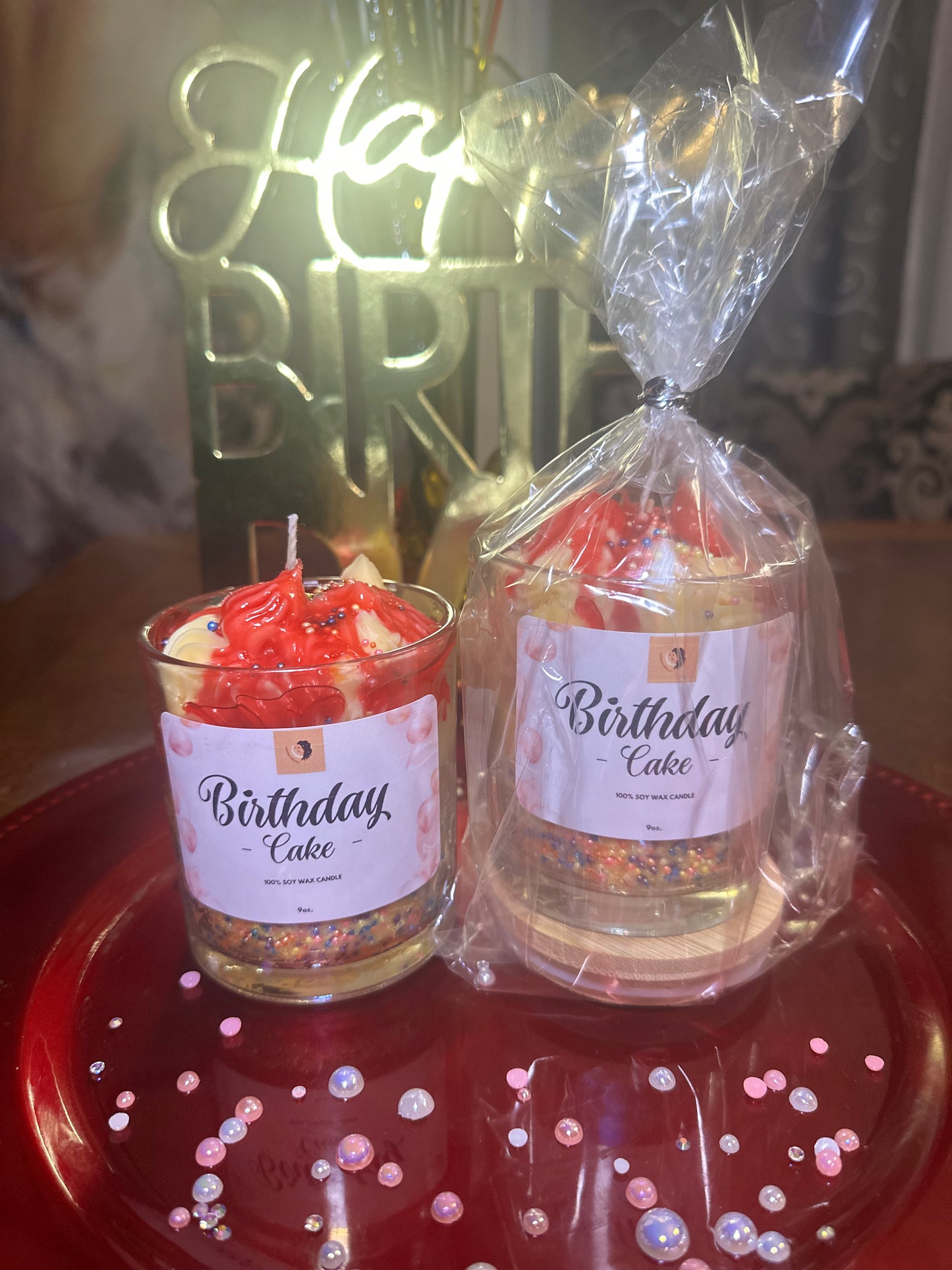 "8oz Birthday Cake" Candle