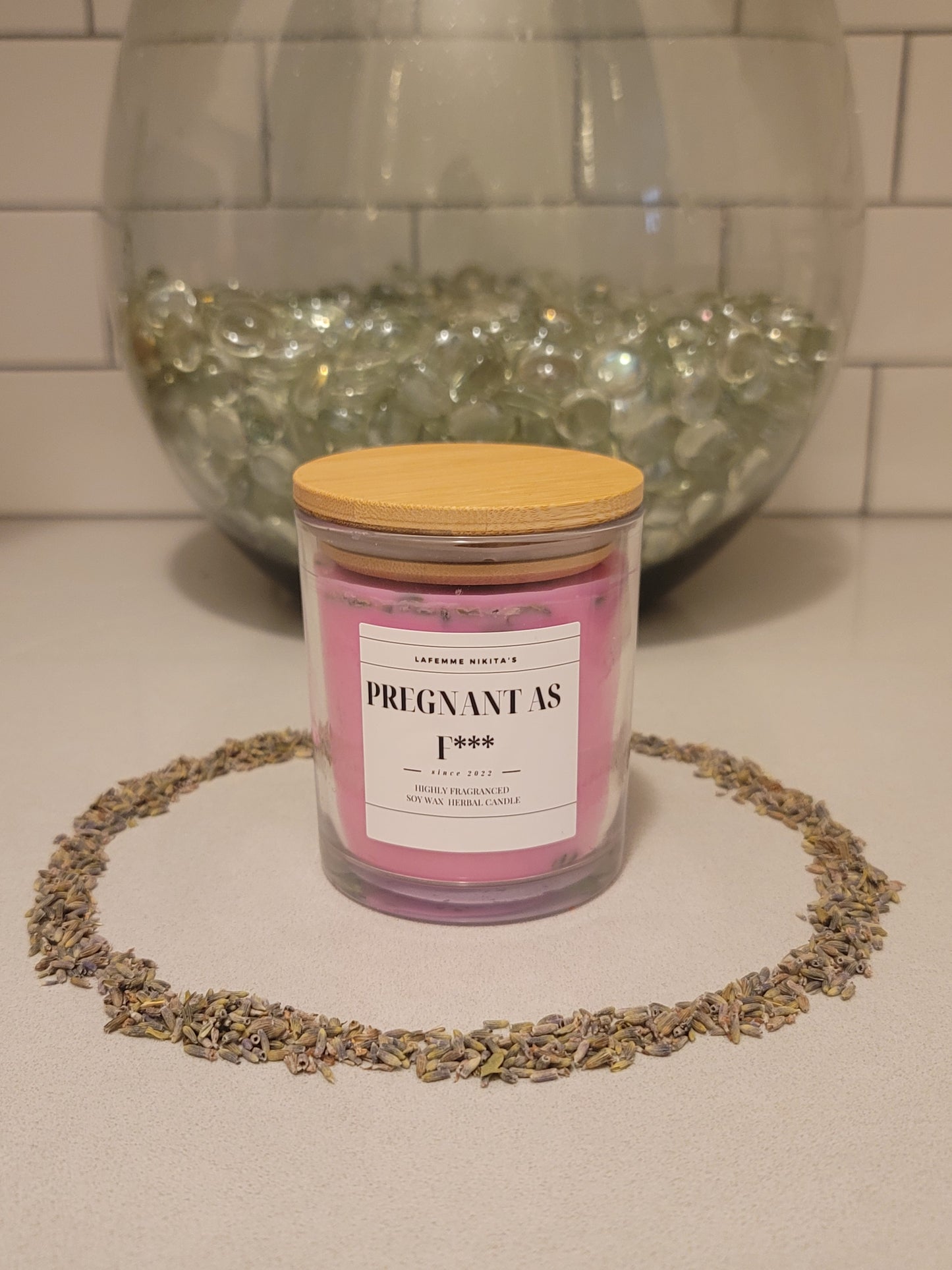 "Pregnant As F***" Candle