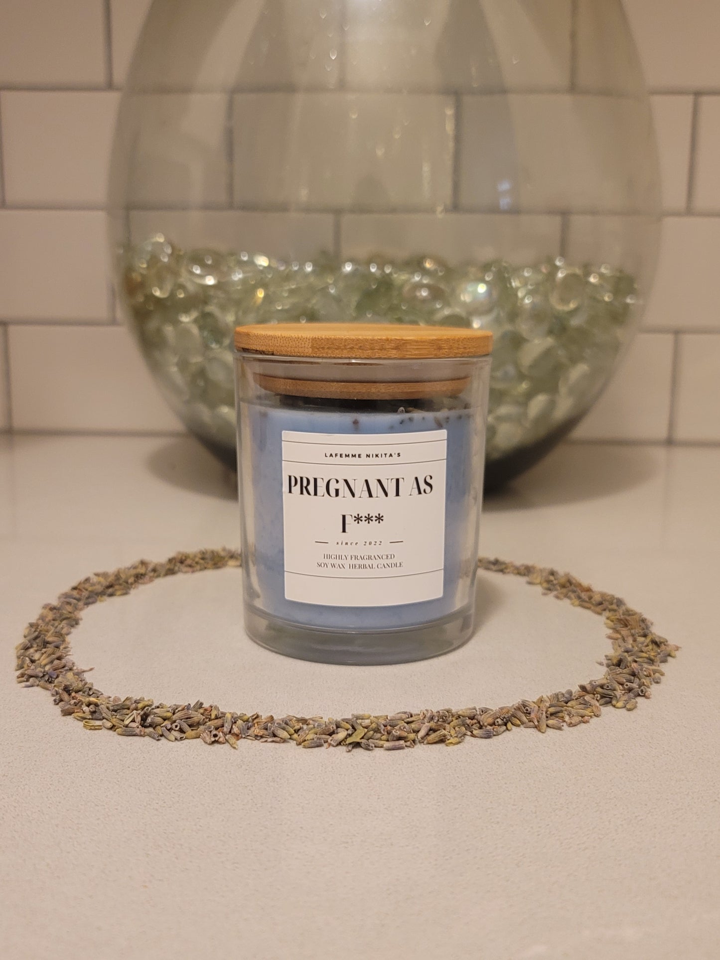 "Pregnant As F***" Candle