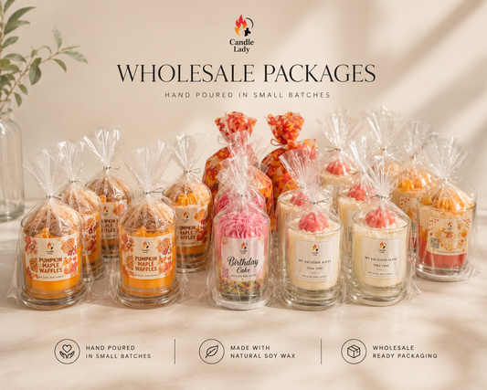 The Candle Lady brand wholesale packaged candles 